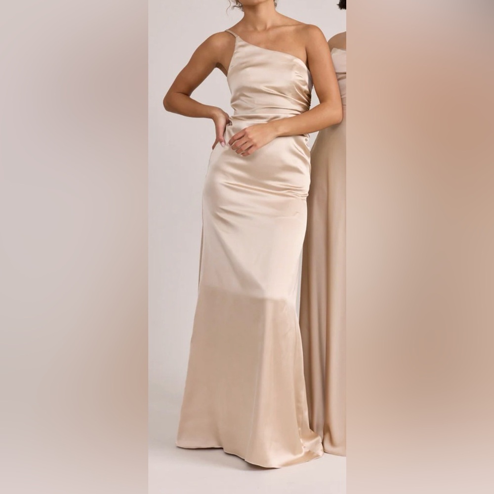 Revelry Champagne Satin Gown